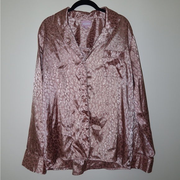 Show Me Your MuMu Gold/Tan Silk Cheetah PJ Set - Picture 5 of 10